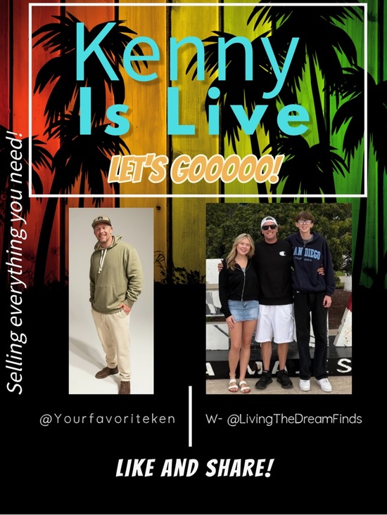 Handbags - Kenny Is Live Graphic Poster - Bright Rainbow Palm Design